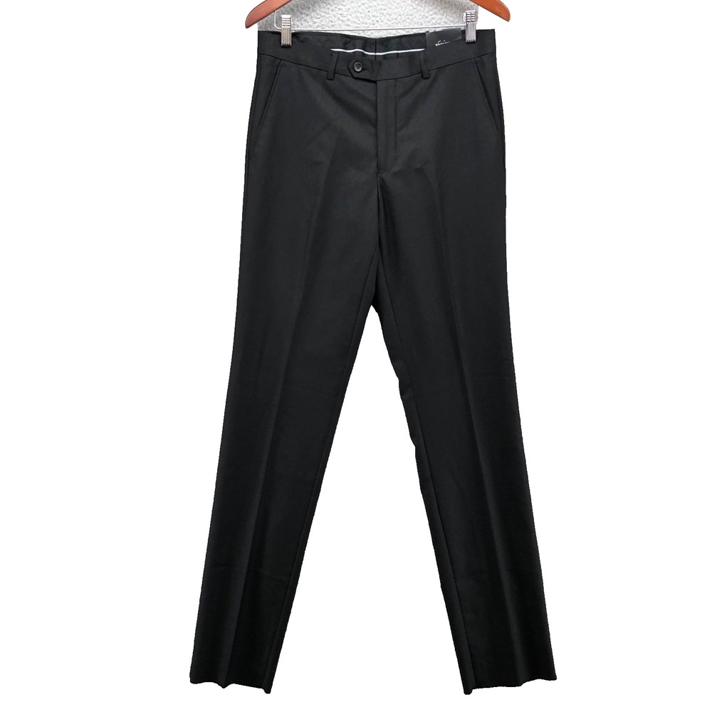 Ferrecci Dress Pants Mens 38 Regular Black Straight Leg Classic Business Career